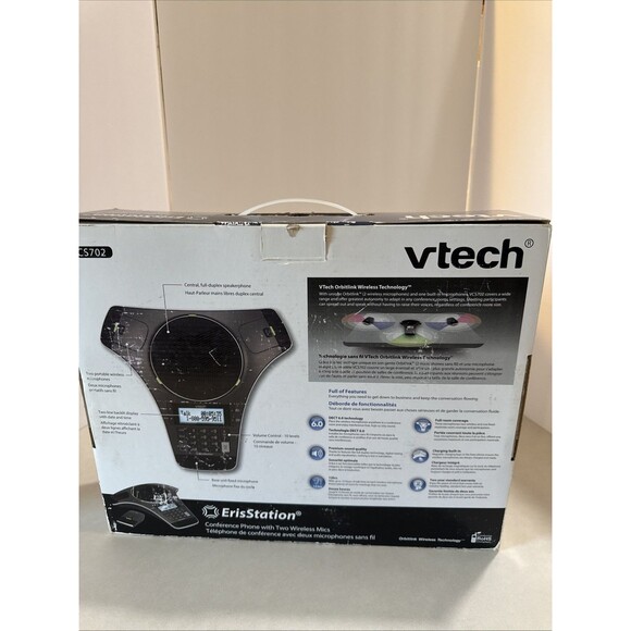 VTech ErisStation VCS702 Conference Phone w/ 2 Wireless Mics – Boxed - Picture 3 of 4